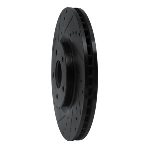 Nissan Juke Brake Rotor (1) - Front Left - R1 Concepts - Drilled & Slotted - Black - `07-`17